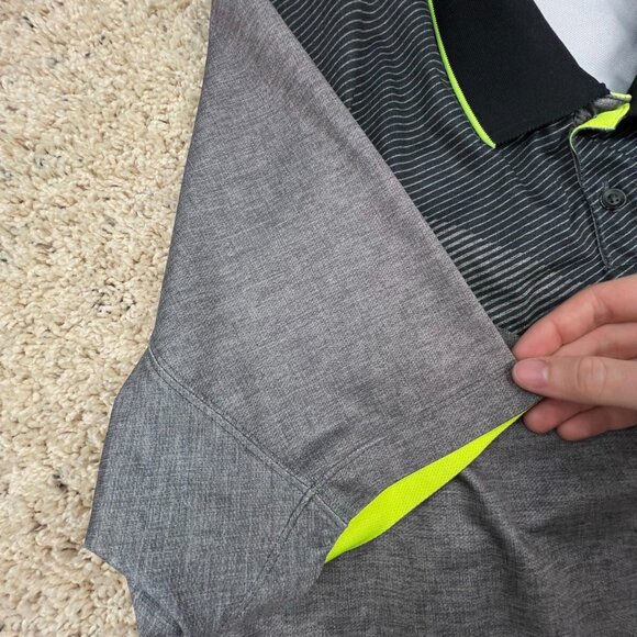 Nike Golf Tour Performance Polo Shirt Adult Mens Medium Gray Green Short Sleeve - Picture 9 of 12